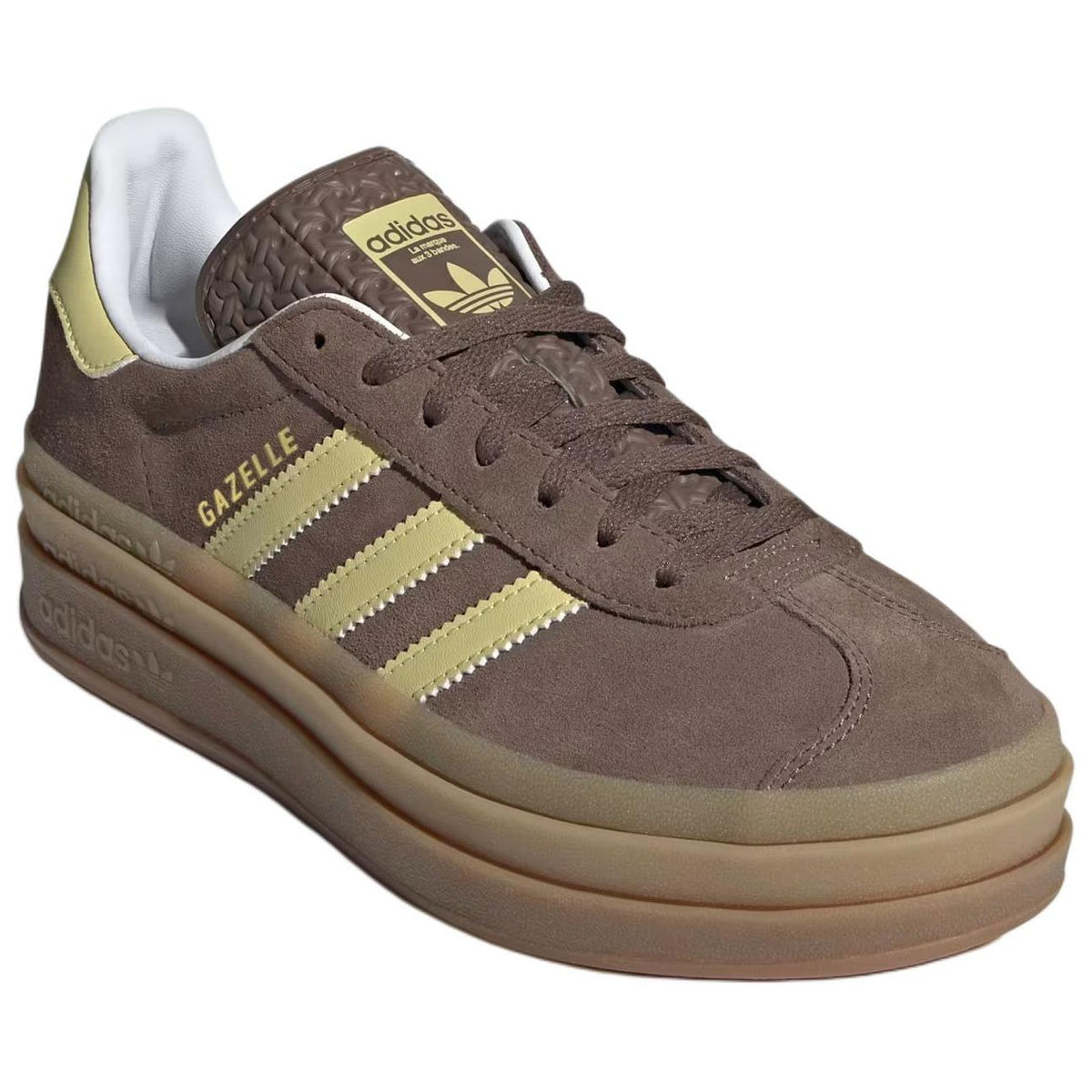 Adidas Wmns Gazelle Bold Earth Strata Powder Yellow Womens  vjsneaker.com