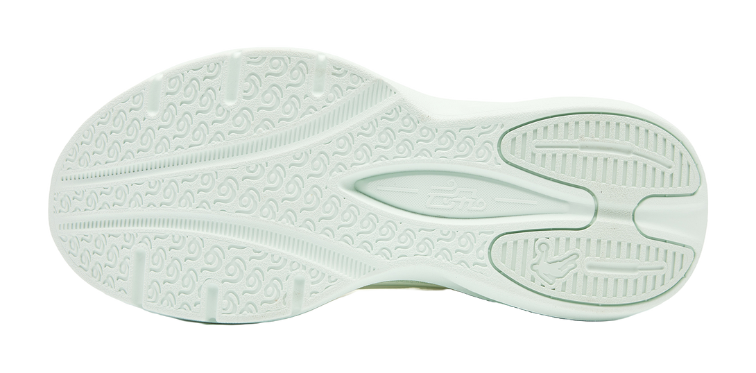 QIAODAN Running Shoes Women's Low top Ivory White, Snow Mist Green 