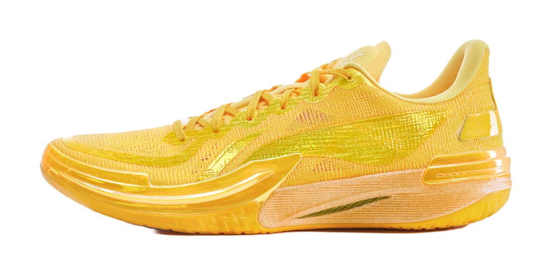 LiNing Gamma Cushioning Anti Slip And Wear Resistant Support Low Top Basketball Shoes Mens Neon Mango Yellow  VJSNEAKER