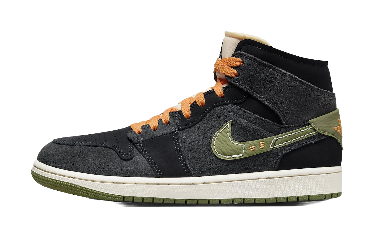 Jordan 1 Mid Se Craft Anthracite Light Olive  vjsneaker.com