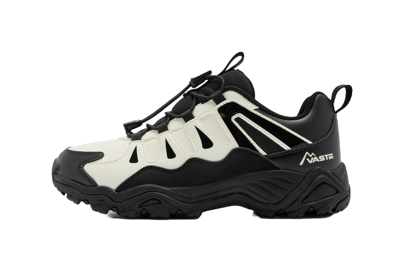 Jordan Synthetic Leather Fabric Journey All Terrain Suburban Hiking Non slip, Wear resistant, Waterproof Low cut Outdoor Shoes Black/Ivory White Children's Edition  VJSNEAKER