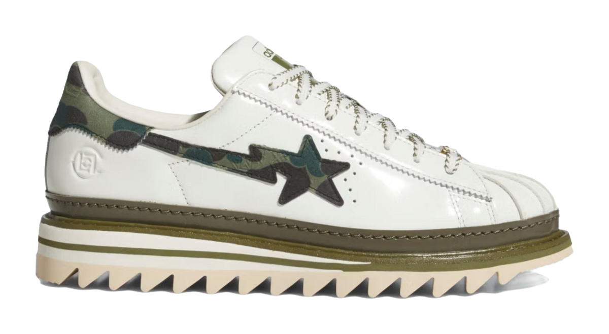 Superstar Clot x Bape x Superstar Adidas Originals Off White Olive Cargo  vjsneaker.com