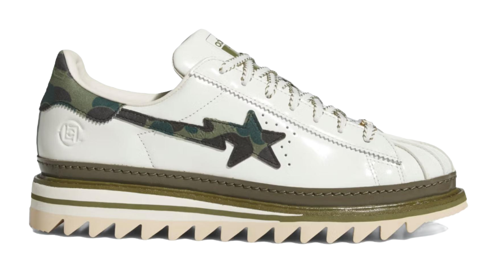 Superstar Clot x Bape x Superstar Adidas Originals Off White Olive Cargo  vjsneaker.com