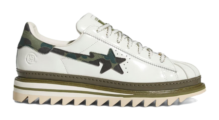 Superstar Clot x Bape x Superstar Adidas Originals Off White Olive Cargo  vjsneaker.com