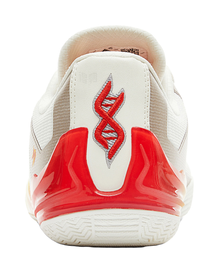 PEAK Cushioning Coverage Rebound Wear Resistant Slip Resistant Low Top Basketball Shoes Mens Milky White Red  VJSNEAKER