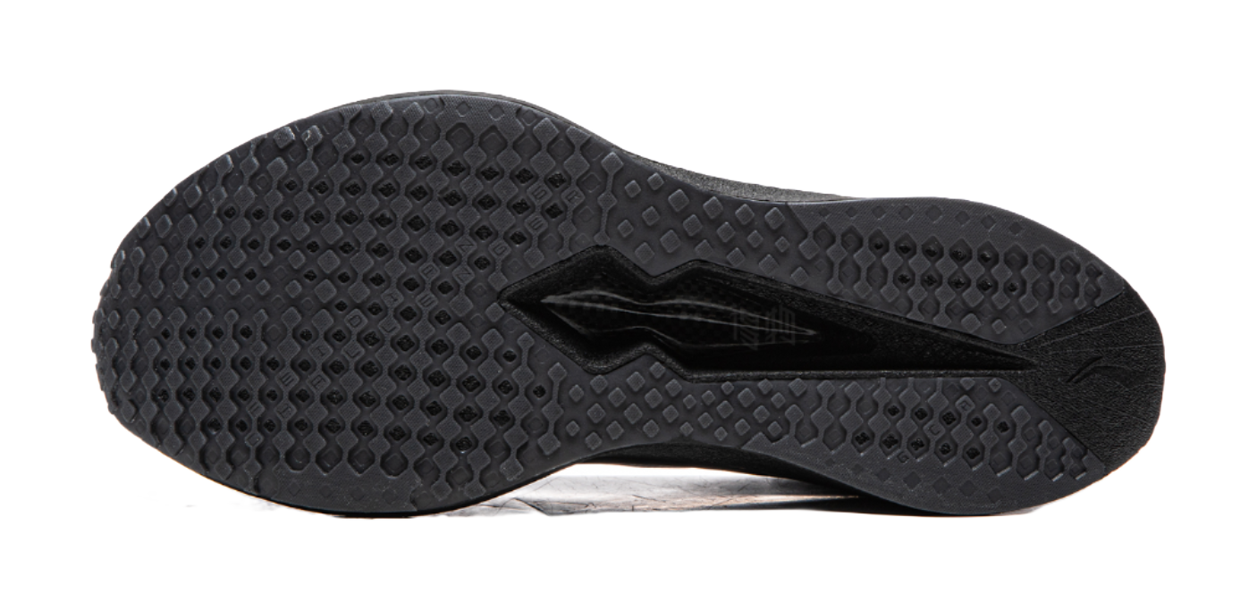 Li-Ning Feidian 6 shoe outsole, dark rubber tread with detailed traction pattern.