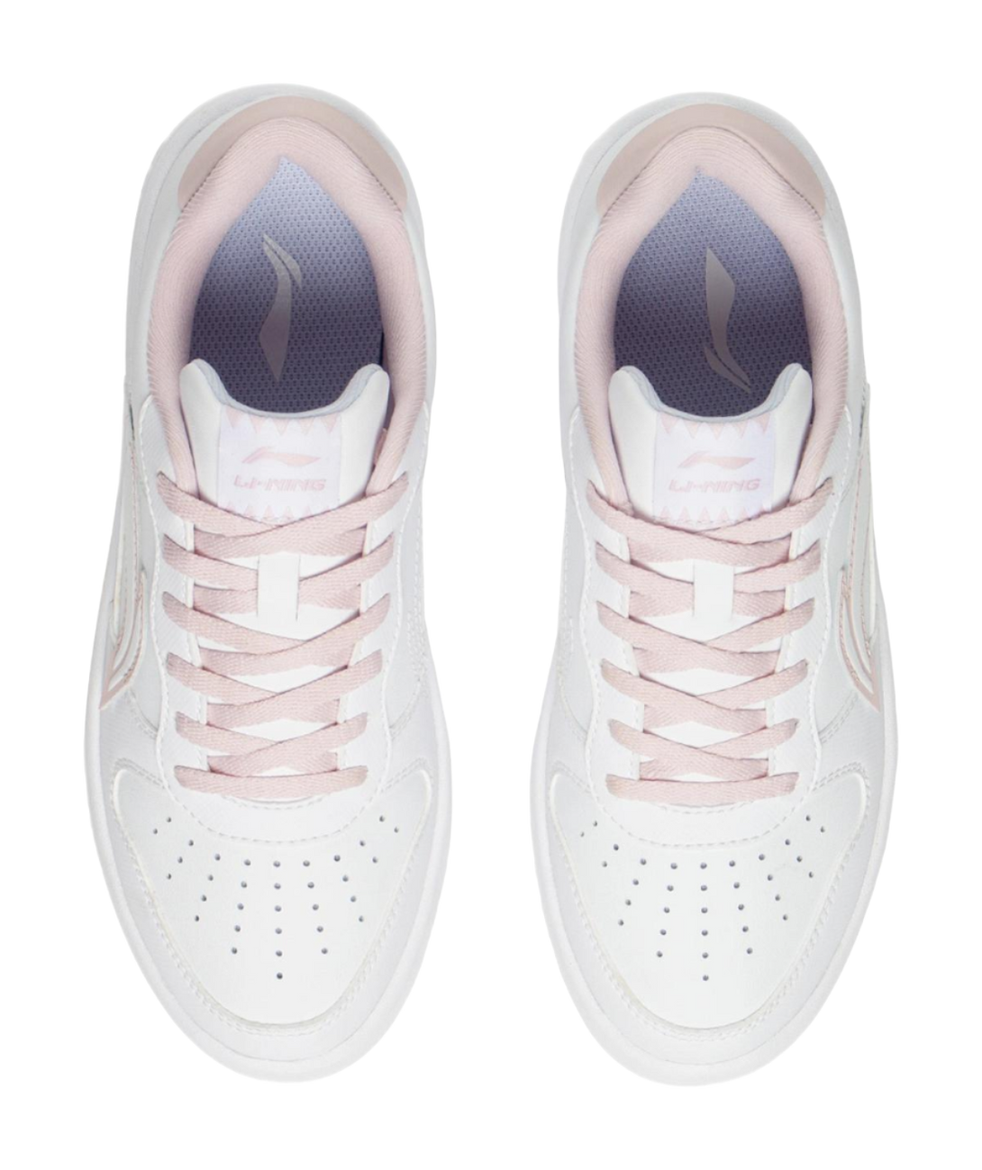 LiNing Pontoons Slip Resistant, Abrasion Resistant, Lightweight, Breathable Low top Skateboard Shoes Women's White Pink 