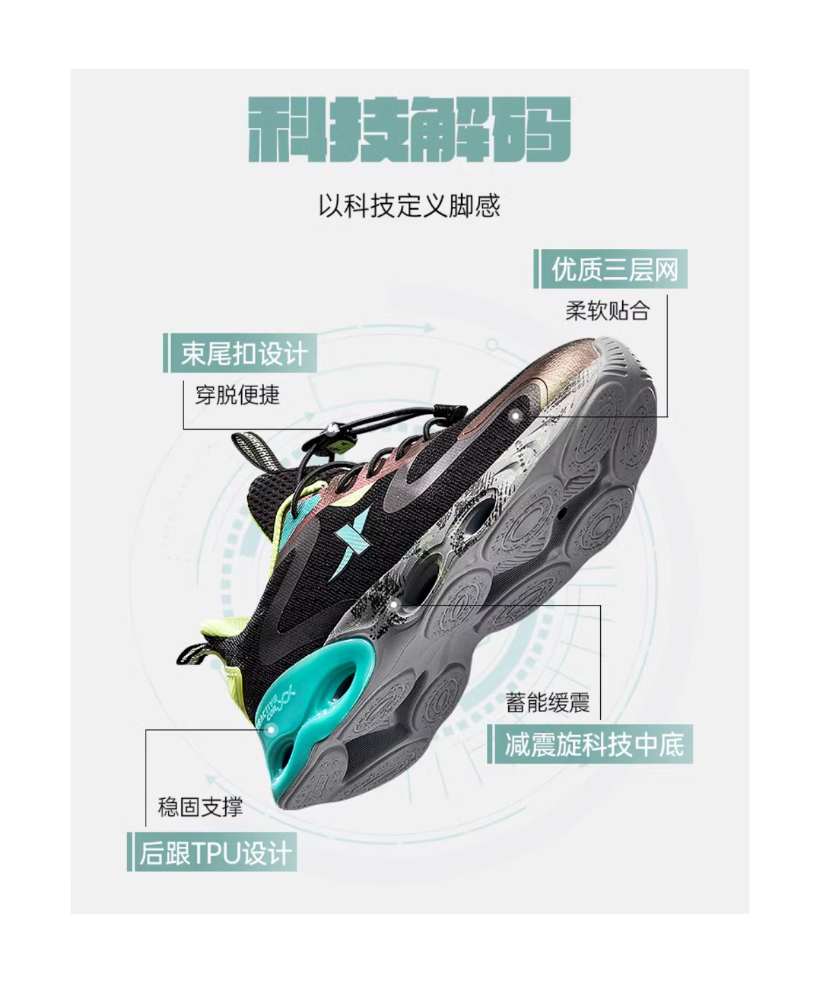 XTEP Cushioning Spin 10.0 Slip Resistant Cushioning Abrasion Resistant Rebound Support Low top Running Shoes  VJSNEAKER
