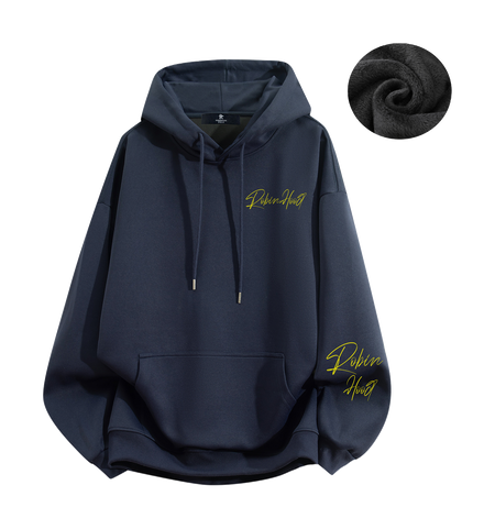 Robin Hood American Hoodie with Velvet Thick Letter Signature Personalized Style Design Feel Loose and Casual Versatile Student Party Lazy Style Hoodie for Women  vjsneaker.com