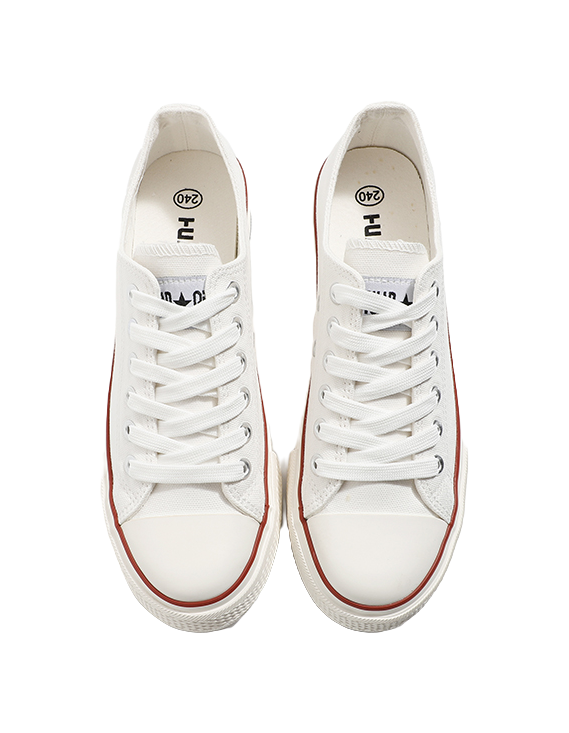 HUANQIU Slip Resistant, Abrasion Resistant, Lightweight, Height Increasing Low top Canvas Shoes Women's 