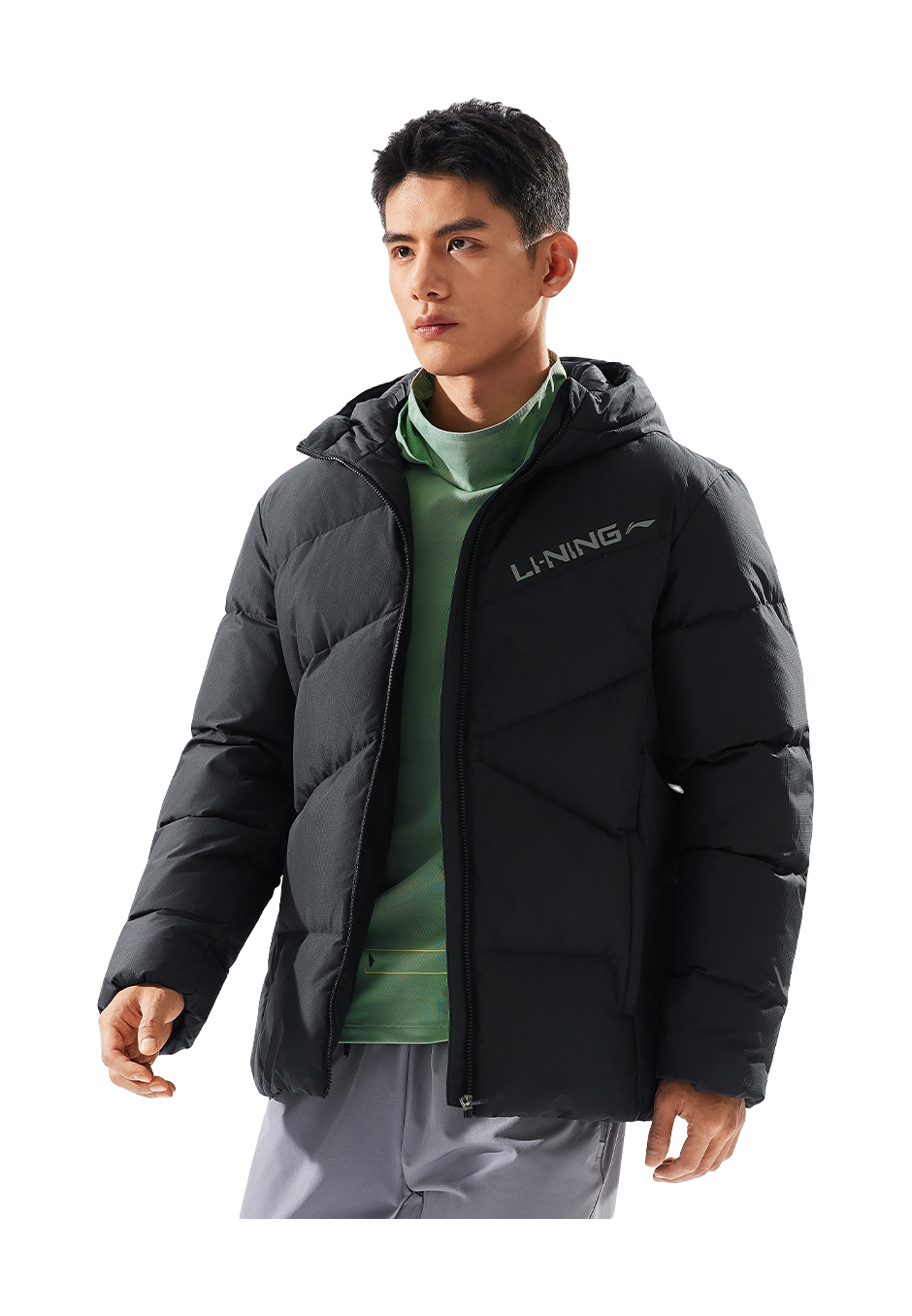 LiNing Fitness Series Down Jacket Mens Black  VJ SNEAKER
