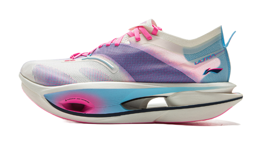 LiNing Feidian 5 ULTRA Cushioning, Slip Resistant, Rebound Low Top Running Shoes Unisex Pink Blue Mismatched 