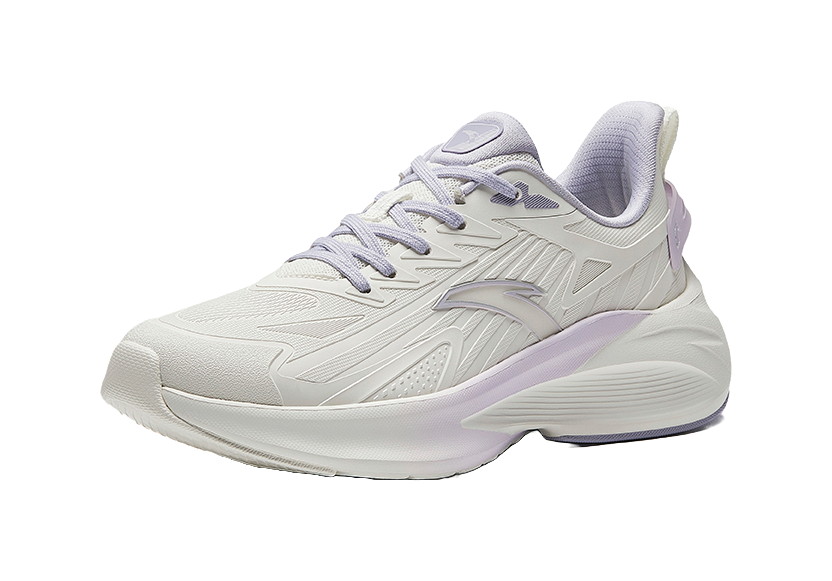 ANTA Stinger 5 Running Shoes Women's Low top Ivory White/Light Purple Gray 
