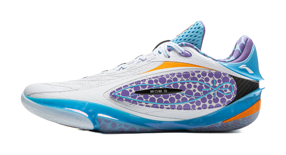 LiNing Wade 808 5 ULTRA Abrasion Resistant Rebound Grip Low Top Carbon Plate Basketball Shoes Mens White Blue  VJSNEAKER