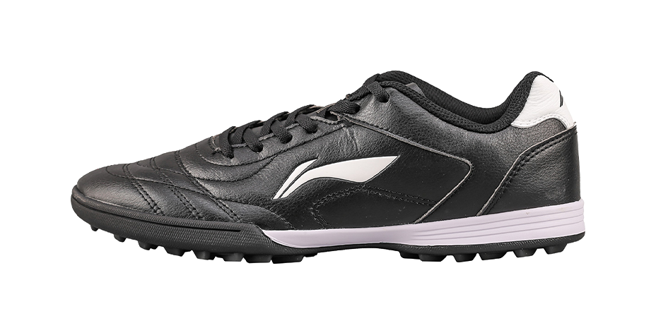 Li Ning Comfortable TF Turf Artificial Turf Synthetic Leather Abrasion Resistant Breathable Soccer Shoes Mens Black  VJsneaker