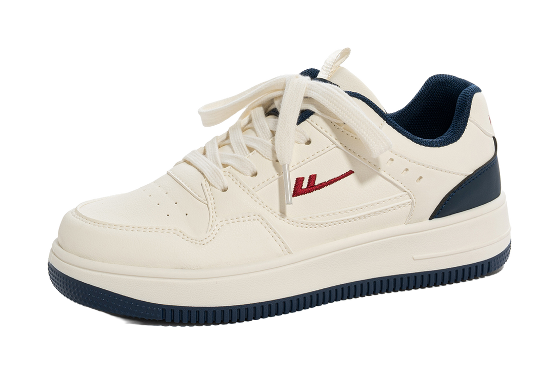 Warrior Slip Resistant, Abrasion Resistant, Lightweight Low Top Skateboard Shoes Unisex Beige Dark Blue Red 