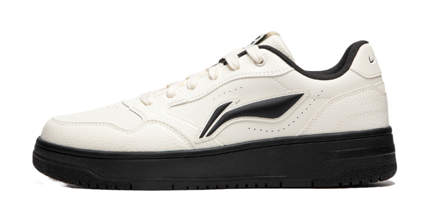 LiNing Tianji Soft Slip-Resistant Cushioning Wear-Resistant Low-Top Skateboard Shoes Mens Ecru  VJSNEAKER
