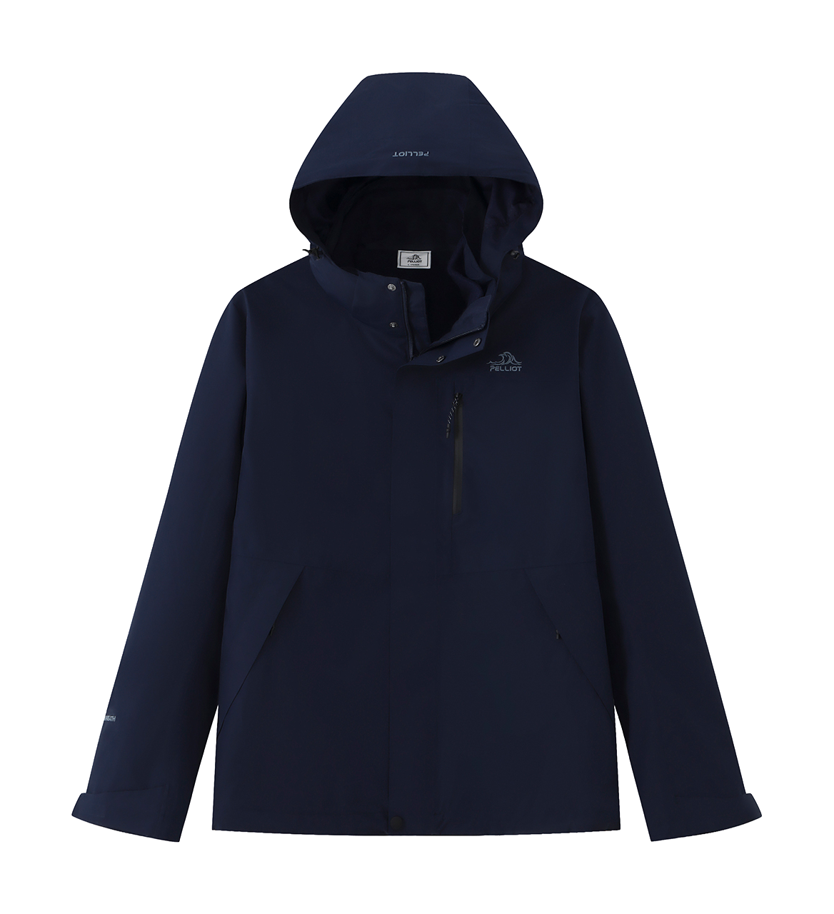 Men's PELLIOT windbreaker jacket, navy with hood and front zip