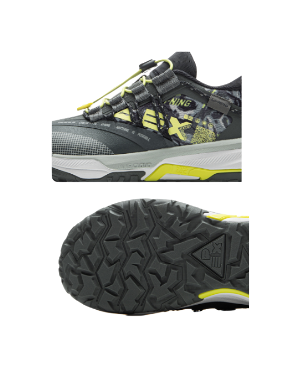 LINING YOUNG Outdoor Cushioning Rebound Support Low-Top Kids Outdoor Shoes Thunderstorm Gray Kids  VJSNEAKER