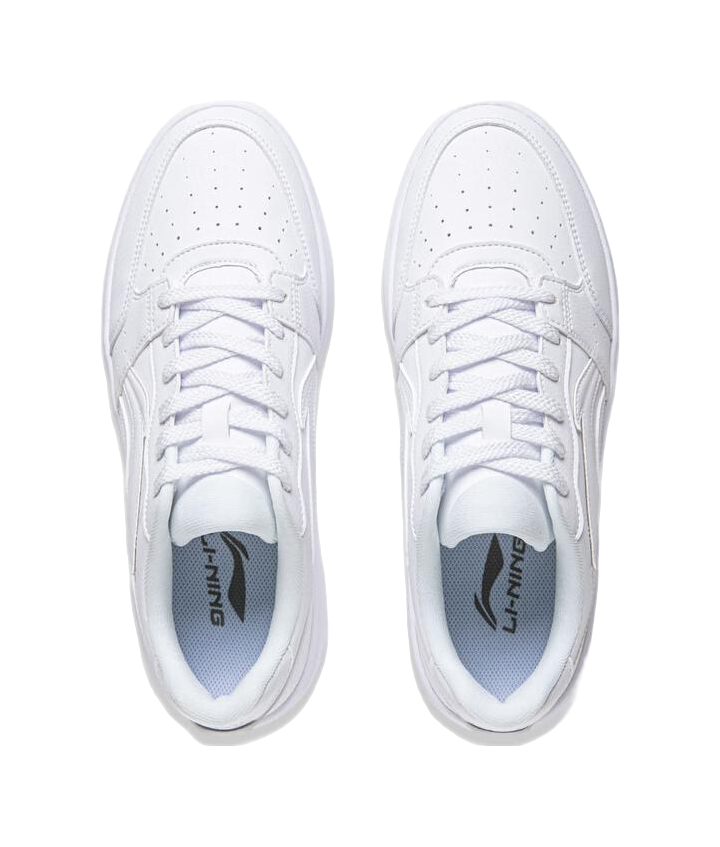 LiNing Acer Truncatum Slip Resistant Cushioning Wear Resistant Height Increasing Low Top Skateboard Shoes Men's White 