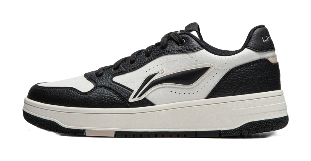 LiNing Tianji Soft Slip Resistant Cushioning Abrasion Resistant Low Top Skateboard Shoes Men's White Black 