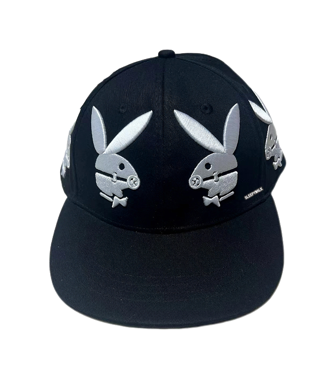 SLEEPYWALK Street American Hip Hop Long Eared Rabbit Embroidered Flat brimmed Hat Hot Girl y2k Sweet Cool Style~Summer Versatile Face Showing Cotton Baseball Hat Male Female Same Style Couple's Style  VJSNEAKER