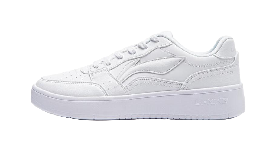 LiNing Acer Truncatum Slip Resistant Cushioning Wear Resistant Height Increasing Low Top Skateboard Shoes Men's White 