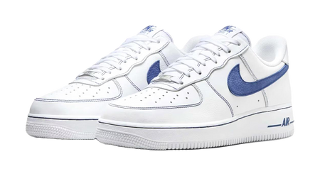 Nike Air Force 1 Low 07 LV8 White Deep Royal Blue  vjsneaker.com