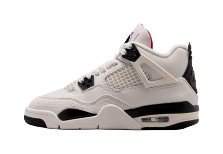 Jordan Air Jordan 4 Low top Childrens Basketball Shoes White Black Unisex  vjsneaker.com