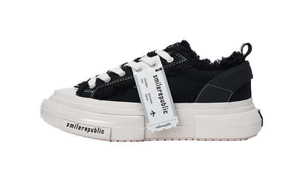 SMILEREPUBLIC 70s Classic Black Low top Canvas Shoes Unisex Black 