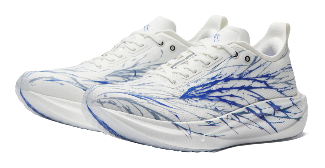 ANTA Mario 2 Running Shoes Men's Low top Papyrus White, Genuine Blue 