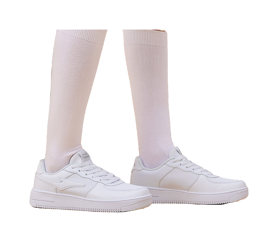Erke Air Force One Slip Resistant Abrasion Resistant Low top Skateboard Shoes Women's True White Bright Silver 