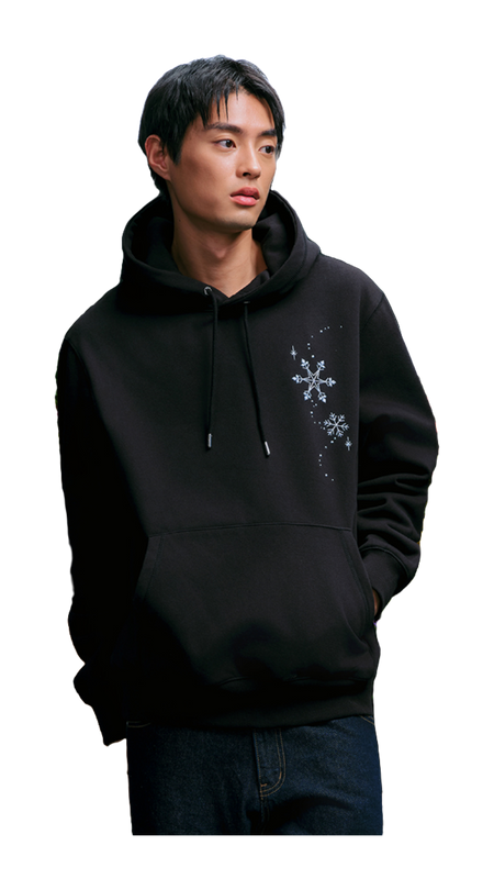WHOOSIS Gradient Sparkling 3D Snowflake Print with Velvet Hoodie Hoodie Hoodie Unisex  vjsneaker.com