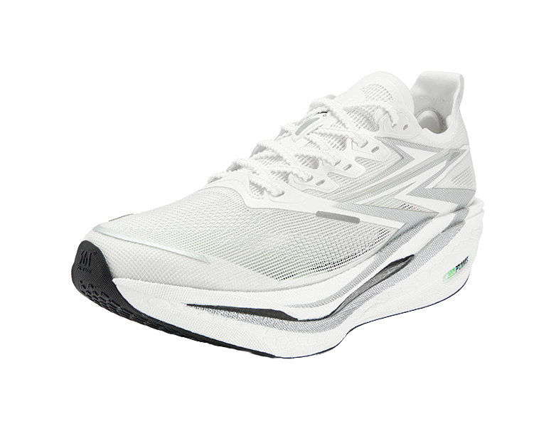 361 ° Flying Flame 4.5 MIRO Butterfly Stability Professional Sports Body Test Shock Absorber Wear resistant Breathable Low cut Carbon Plate Racing Marathon Track and Field Running Shoes Male and Female Same Silver White  vjsneaker.com