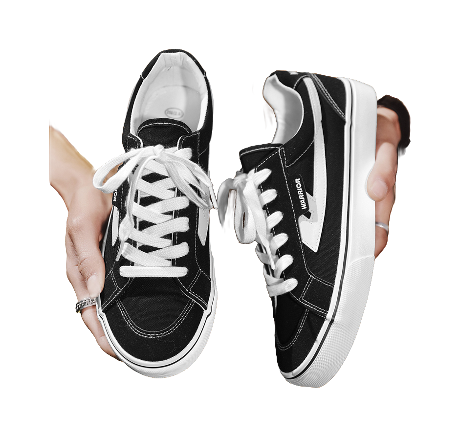 Warrior Slip Resistant, Abrasion Resistant, Lightweight Low top Canvas Shoes Unisex Black White 