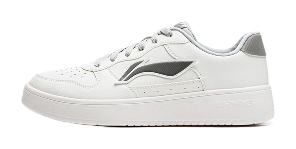 LiNing Pontoon Boats Slip Resistant Cushioning Abrasion Resistant Low Top Skateboard Shoes Men's White Gray 