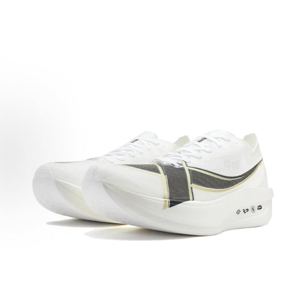 Xtep Wu Qiong "White Black Gold" 974219110114-2 - Ultra-Lightweight Speed Running Shoe Unisex White Black Gold