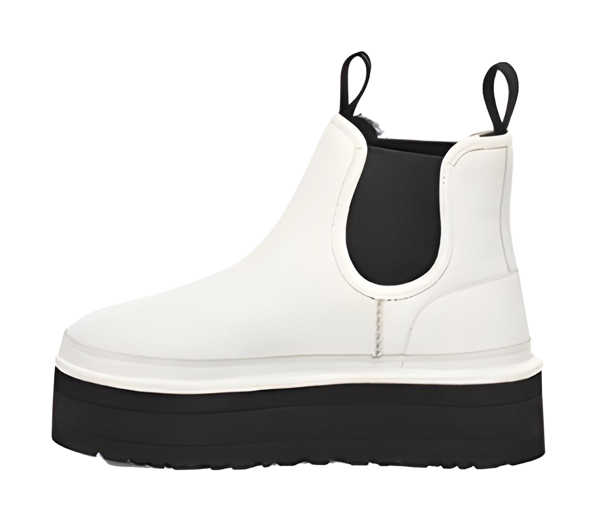 UGG Neumel Platform Chelsea Boot Pebbled White Womens  vjsneaker.com
