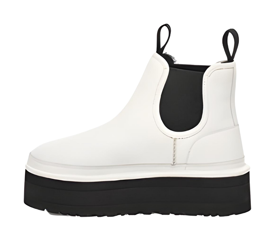 UGG Neumel Platform Chelsea Boot Pebbled White Womens  vjsneaker.com