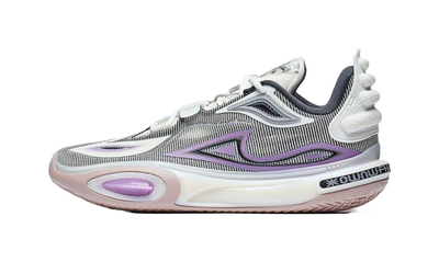 LiNing All City 11 V2 Kids  Youth Cushioning, Wear Resistant Low top Basketball Shoes Unisex White Purple  VJSNEAKER