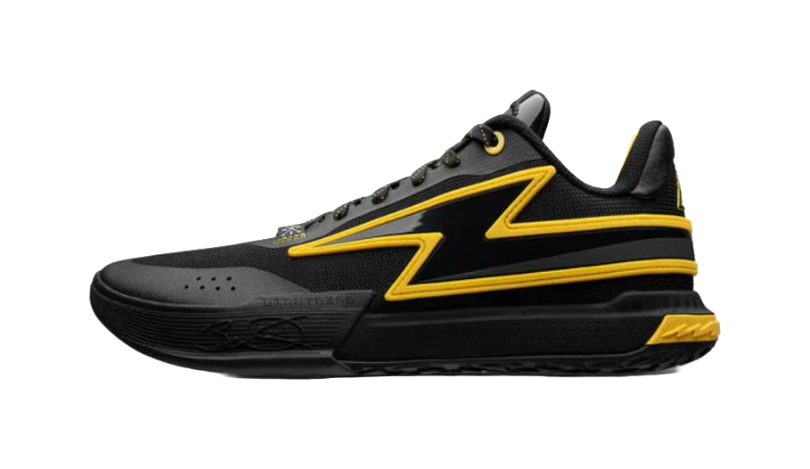 Li Ning Wade Flash Comfortable Slip Resistant Low top Basketball Shoes Mens Black Yellow  VJSNEAKER