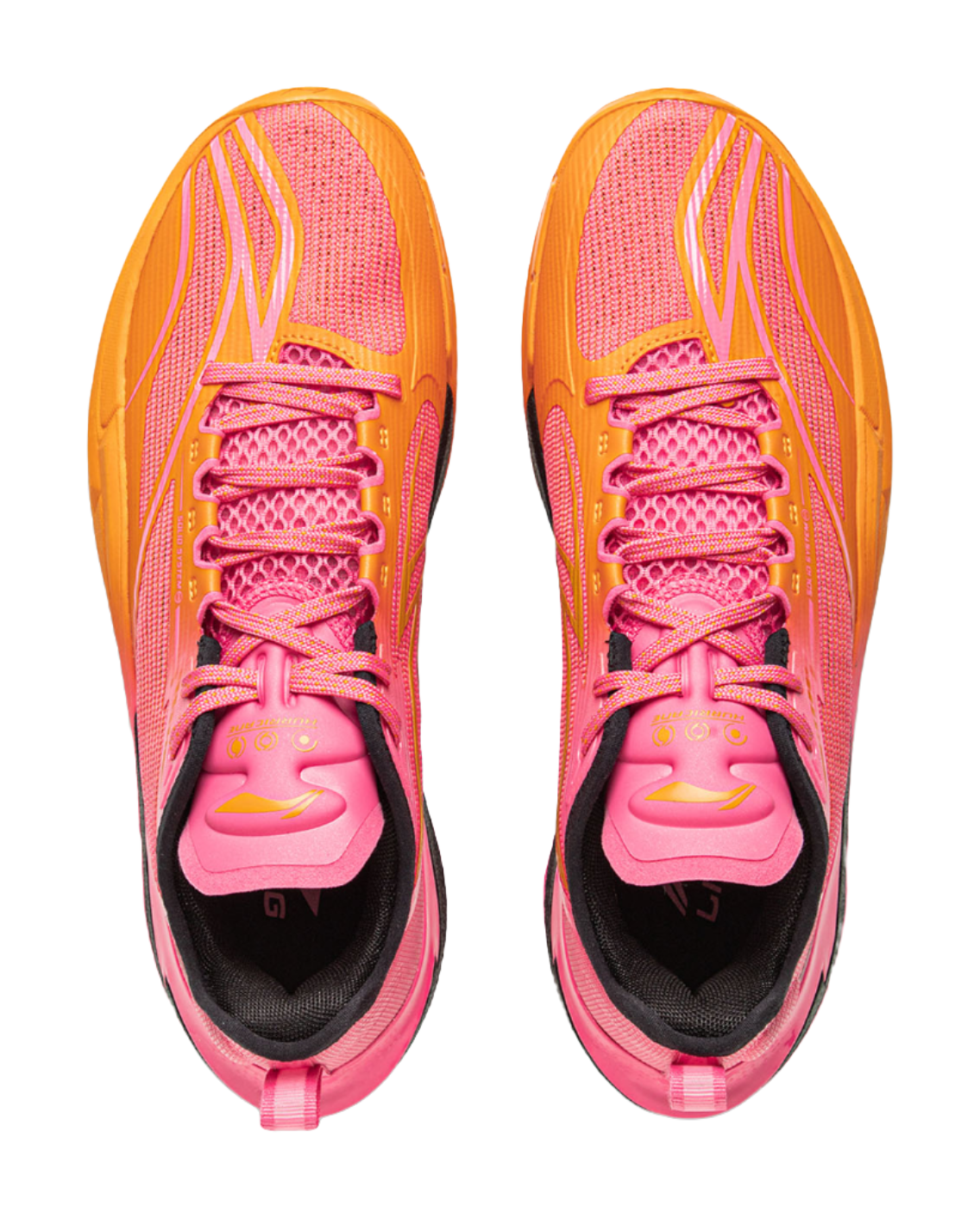 LiNing Cushioning, Slip Resistant, Abrasion Resistant, Rebound Grip Low Top Basketball Shoes Mens Pink Orange  VJSNEAKER