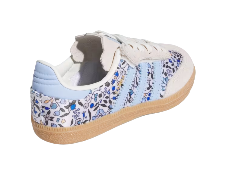 LIBERTY x Adidas Originals SAMBA OG Abrasion Resistant Low top Kids Training Shoes Blue Gray White Rubber Color Kids  VJSNEAKER