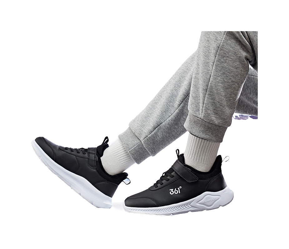 361°KIDS Anti-Slip And Wear-Resistant Warm Low-Top Kids Lifestyle Shoes Black Kids  VJSNEAKER