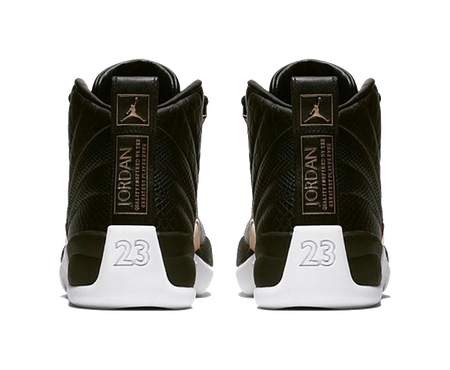 Jordan 12 Retro Black Metallic Gold White Womens  vjsneaker.com