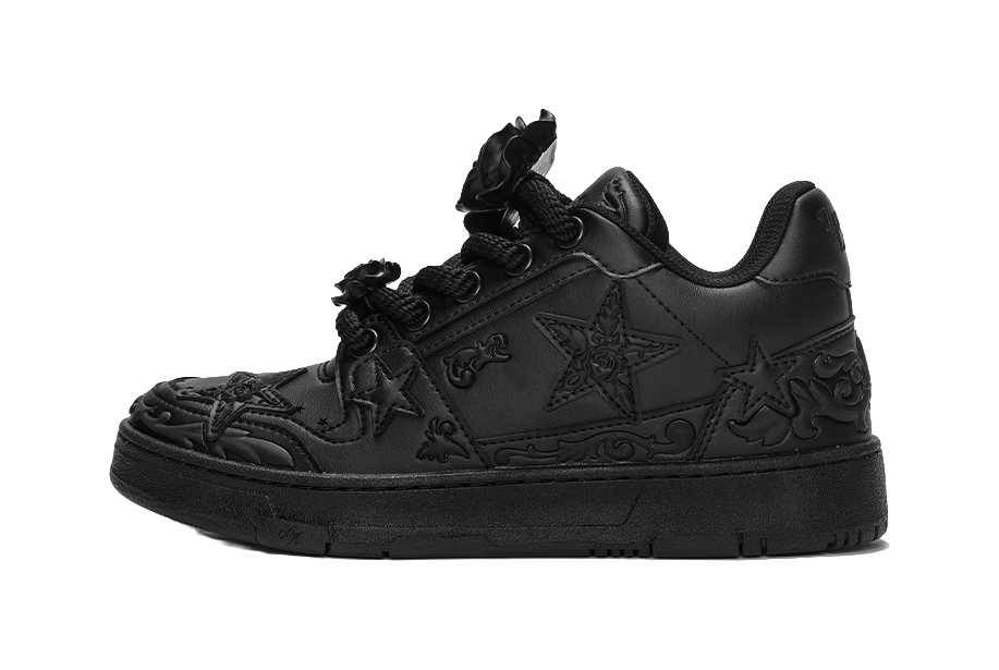 LOVE ME LATER x KAALIXTO Embossed Rose Stars Shoes, Embossed Rose Comfortable Slip Resistant Slip Resistant Mid top