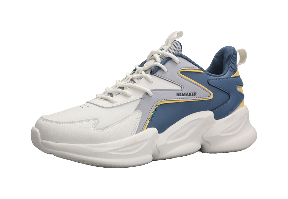 QIAODAN Waterproof And Breathable Lightweight Low Top Casual Running Shoes Men's White Blue 