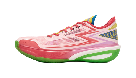 361° Cushioning, Slip Resistant, And Abrasion Resistant Low Top Basketball Shoes Mens Fluorescent Hot Coral Pink  vjsneaker.com