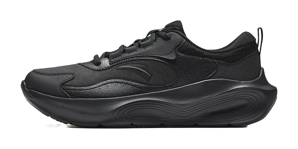 Anta Textile, Synthetic Leather Low top Training Shoes Mens Basic Black  VJSNEAKER