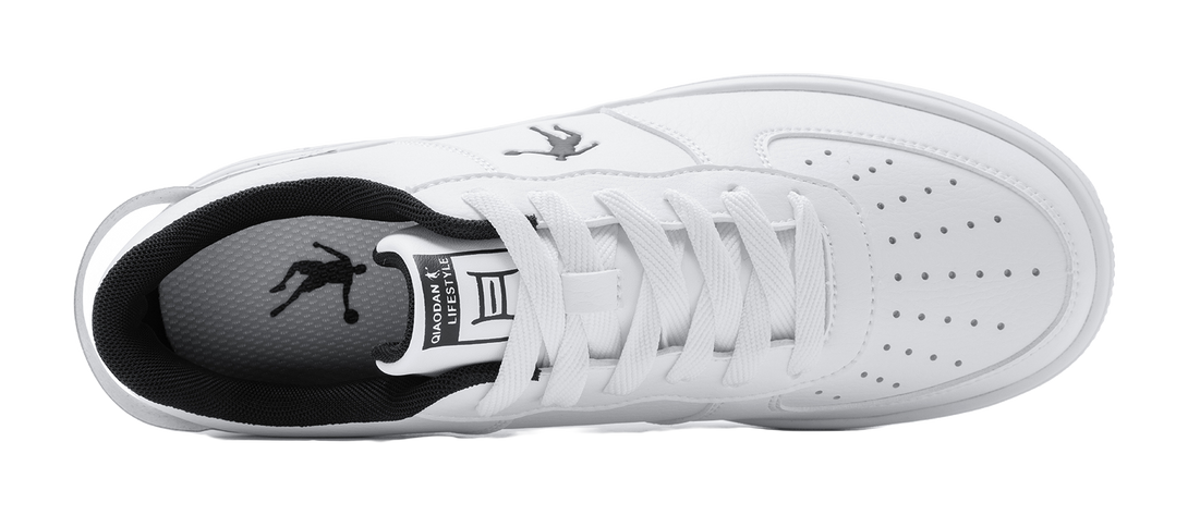 QIAODAN Air Force One Skateboard Shoes Women's Low top White Black 